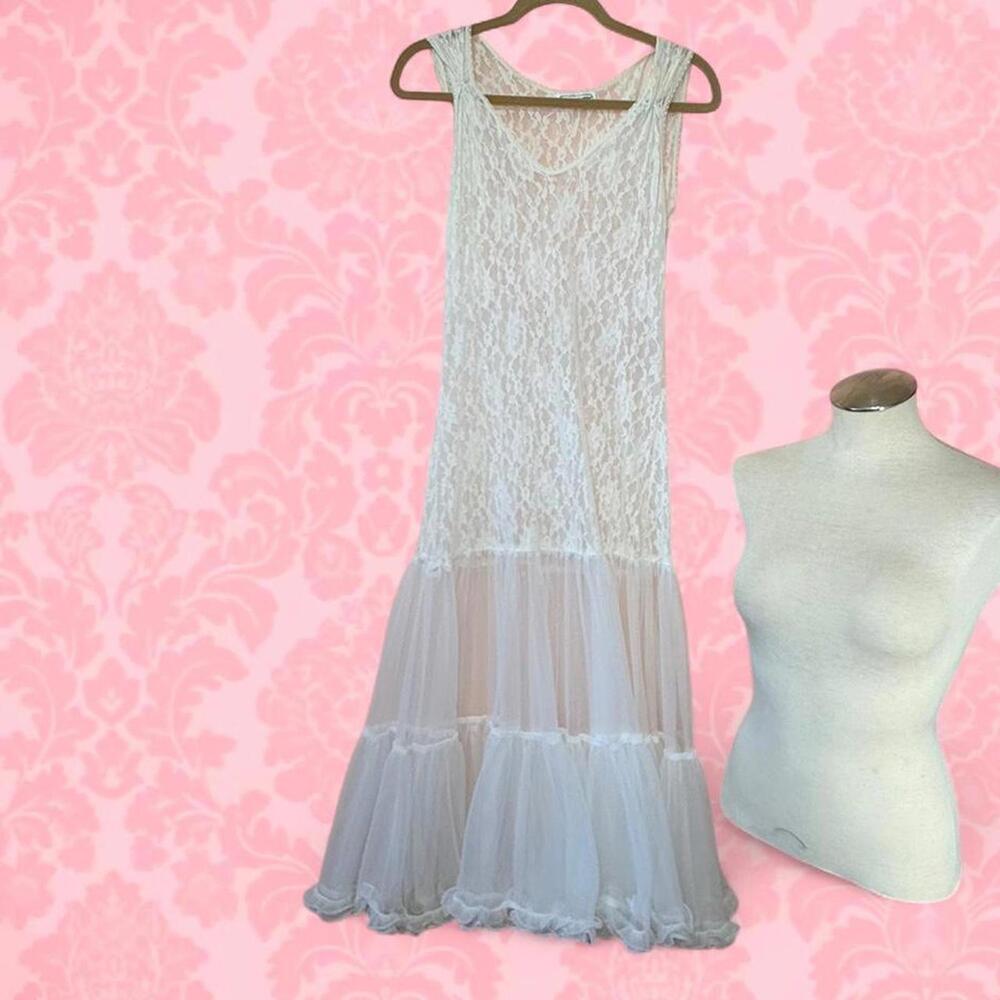🕊️ VINTAGE 80s LAUREN ALEXANDRA LACE SLIP DRESS - MADONNA VIBES 🕊️